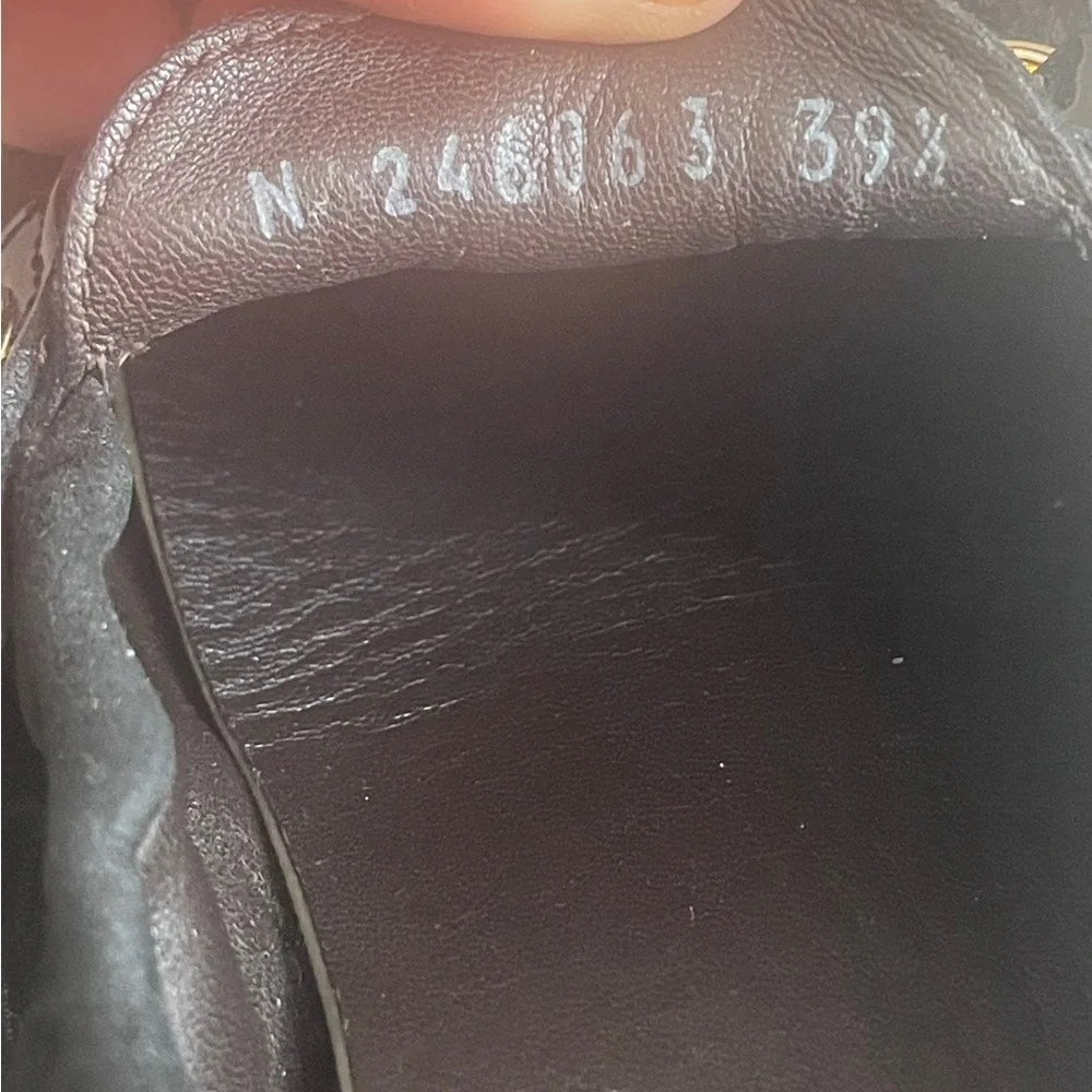 AGL‎ Black metallic suede loafers size 39.5
